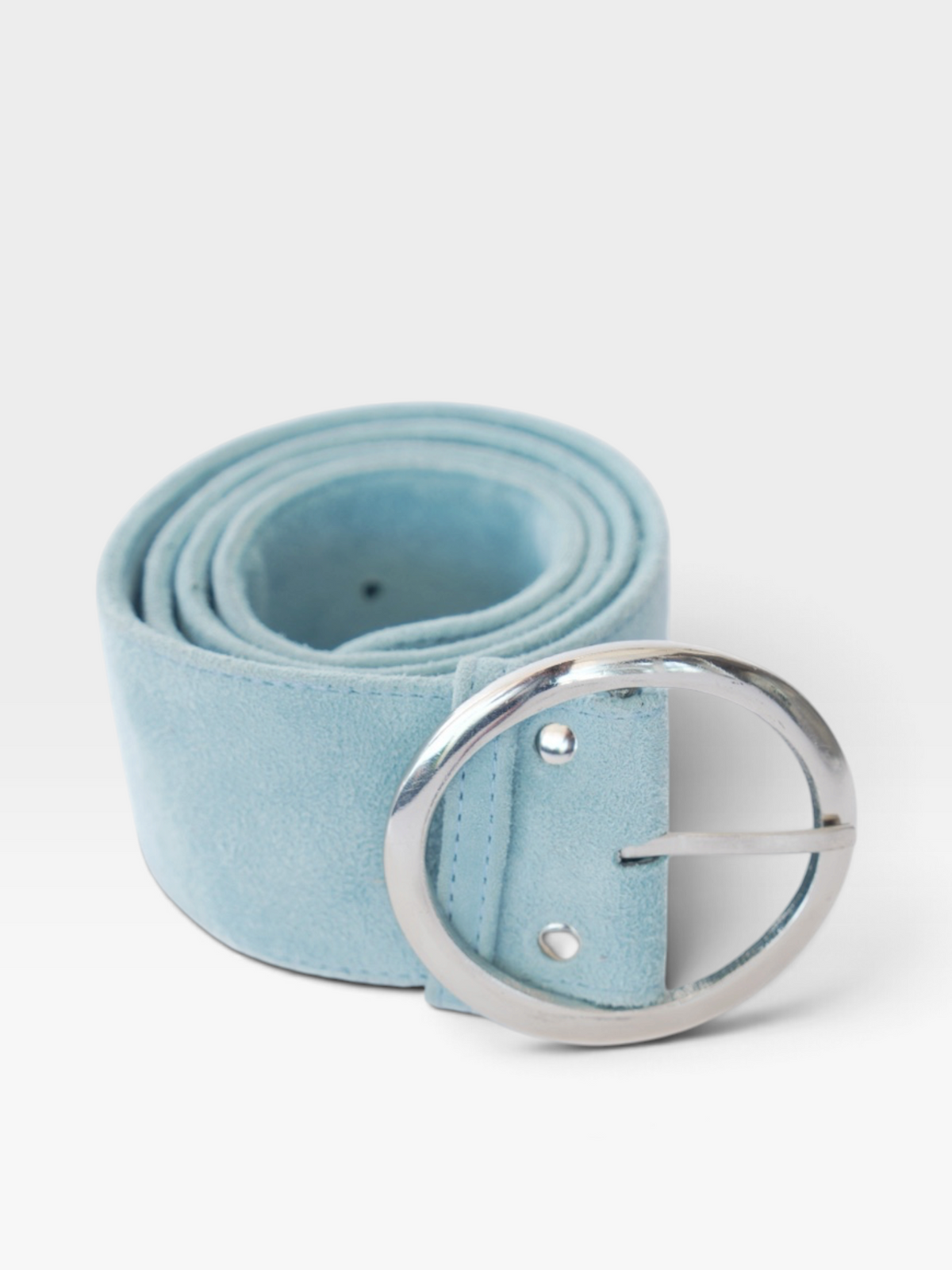 WIDE BELT SUEDE BABY BLUE